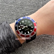 【现货】 宾马 Balmer 8174G SS-59 Sapphire Men Watch With Blue Red Bezel and Black Rubber Strap