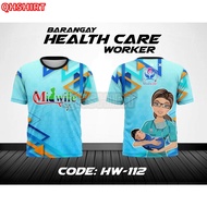 Hot BHW BNS BSI FULL SUBLIMATION TSHIRT Barangay Health Worker T-shirt Casual Unisex Loose T-shirt