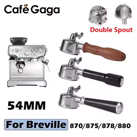 Coffee Bottomless Portafilter 54mm Double Spout Naked For Breville Sage 870 878 880 Espresso Machine