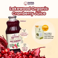 Lakewood Organic 100% Pure Cranberry Juices (946 ml)-Support UTI & Skin Health -No Sugar Added