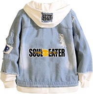 GO2COSY Anime Cosplay Soul Eater Denim Jacket Sweatshirt Hoodie Fleeces Costume Pullover Style F