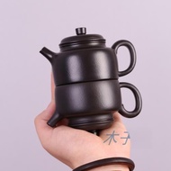 【木子禮】宜興朱泥捂灰 德鐘紫砂壺 中式手工100cc茶壺小容量