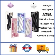 WOB RAINY75 75% Wireless Mechanical Keyboard GASKET Structure RGB Customized Aluminum Mechanical Key