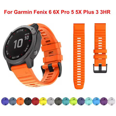 26 22 20MM Watchband Straps For Garmin Fenix 7X 7 7S 5 5X 3HR 6X 6 Pro Smart Watch QuickFit Silicone