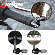 2pcs/Pair Universal Motorcycle Rear View Mirrors Round Handle Bar End Foldable Motorbike Side Mirror For Cafe Racer 7/8"