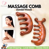 🇸🇬 Sandalwood Meridian Massage Comb Massage Comb Head Meridian Scalp Shoulder Neck Anti-static Wide 