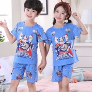 g8LB Kids Boys Girls Catoon Sleepwear Short Sleeve T-shirt+ Pant Kids Pajamas Set
