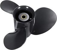 ZUQABI 9 1/4 X 10 1/2 Aluminum Alloy 3 Blades 8 Spline Tooth Marine Boat Outboard Propeller 8-20HP 5