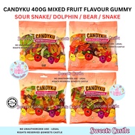 Halal Candyku 400g Mixed Fruit Flavour Gummy Sour Snake/ Dolphin / Bear / Snake SC