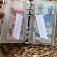 BINDER KEUANGAN / MONEY BINDER / Paket binder sinking fund / binder A6 / binder sequin daisy