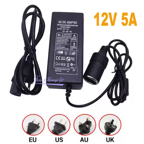 Car Power Adapter Cigarette Lighter Converter Power Convert AC Adapter DC 110V/ 220V to 12V 5A Power
