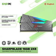 EasyPC | KingBank SharpBlade 16GB 2x8 3200mhz DDR4 RGB Memory Black For Desktop PC and Laptop