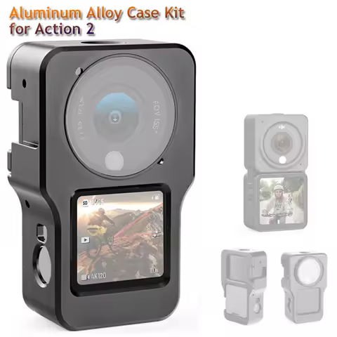 Aluminum Alloy Protective Housing Case for DJI Action 2 Metal Case Frame Cage+UV Lens Filter for DJI