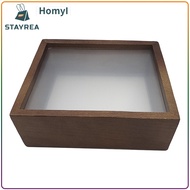 Wood Shadow Box Frame Dried Flower Display Case Square Rustic Picture Frame for Keepsake Artwork Wed
