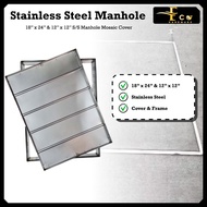 18 x 24 Stainless Steel Manhole Mosaic Cover & Frame Tiling Work Aluminium Mainhole Fiber Man Hole