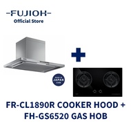 FUJIOH FR-CL1890R Made-in-Japan OIL SMASHER Cooker Hood (Recycling) + FH-GS6520 Gas Hob with 2 Burners