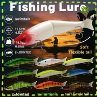 YRBWDYZDH Swimbait, 18.5g Bionic Fishing Lure Bait, Professional 11.5CM 2-section Softtail Glide Har