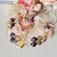 紫金流光-紫鈦晶/紫極光23/鈦晶/雪花幽靈/新年手鍊/水晶手鍊
