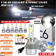 2PCS C6 Car H4 Headlight Led Bulb Headlamp Hid Fog Spot Light H3 H1 H7 H11 9005 9006 Motor Lampu