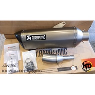 ท่อ Akrapovic titanium slip on พร้อมคอฟลู สแตนเลสไทเทเนียม Honda ADV350/ 2019-25