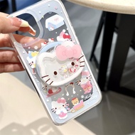 Cute Snow KT Magnetic Bracket 16Promax 2 in 1 Phone Case 15pro Suitable for Apple 13pro/14P