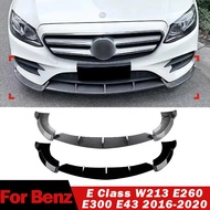 For Mercedes Benz E Class W213 E260 E300 E43 2016-2020 Front Bumper Lip Diffuser Splitter Shovel Spo