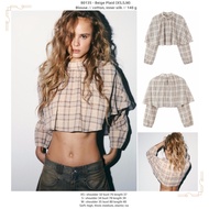 Beige Plaid Blouse