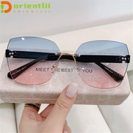 ORIENTLII Rimless Sunglasses Vintage Fashion UV400 Women Shades