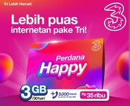 Kartu tri kuota 3gb perdana ori