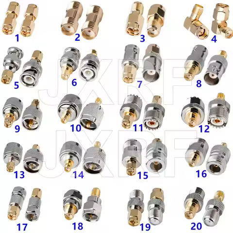 2PCS SMA Male Female Jack TO SMA BNC SO239 UHF PL259 N F Type Male Female Jack Plug RF Adapter Conve