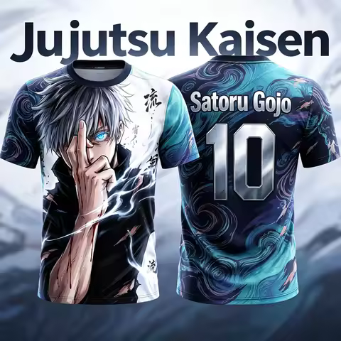 Jujutsu Kaisen 2026 Summer New NO.10 NO.7 Satoru Gojo Anime Special Football Jersey T-Shirt Adult Me