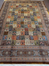"Iranian Artistry Unleashed: Persian Silk on Silk Carpet 250x350 cm (8.3x11.6 ft) – Crafted in Iran