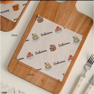 Delicious Motif Wax Paper Size 15x15cm & 18x18cm (50 Pcs)