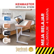 Meja Belajar Lipat KM-CT9 / Meja Laptop Roda Portable Stand Aluminium /  Meja Samping Kasur / Meja Belajar Multifungsi - OL052