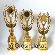 1 set of 1st-2nd-3rd place Round Gold Coaster Trophy - Gold Trophy