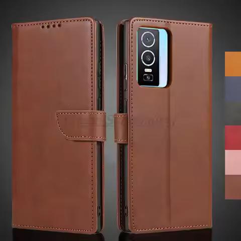 Vivo Y76 5G Case Wallet Flip Cover Leather Case for Vivo Y76 5G 6.58" Pu Leather Phone Bags protecti