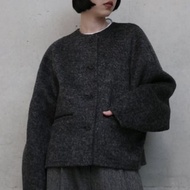 手工縫製匠心之作 : 100%純羊毛手工雙面大衣 短版外套 251130-1