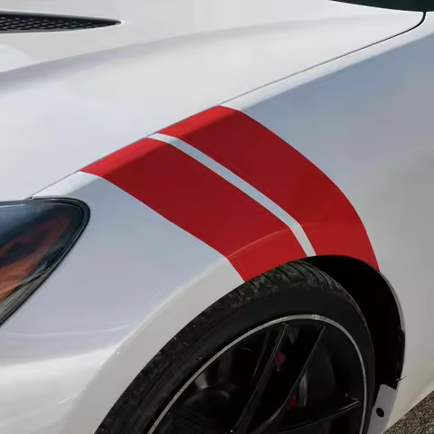 4pcs Rally Racing Car Tuning Side Hood Hash Fender Stripes PET Decal Sticker Universal Exterior Part
