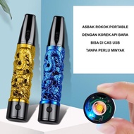 IMPOR ASHTRAY PIPA ASBAK PORTABLE MOTIF NAGA BAHAN METAL DENGAN KARET PELINDUNG MUAT SEMUA JENIS RKK