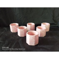 mini octagon cement pots