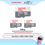 SanDisk Ultra Class 10 UHS-I microSD Memory Card  - (32GB/64GB/128GB)(Max R: 100MB/s)(SDSQUNR) NO SD