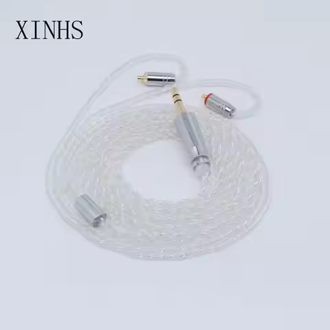 XINHS 4-Core Oxygen-free copper Copper Plated Silver Headphone Upgrade Cable 0.78mm 2Pin MMCX QDC TF
