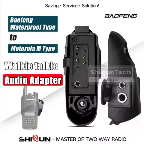 Baofeng UV-9R Plus Walkie talkie Audio Adapter For UV-S22 UV-98 UV-68 BF-A58 R760 Plus Radio For 2-P