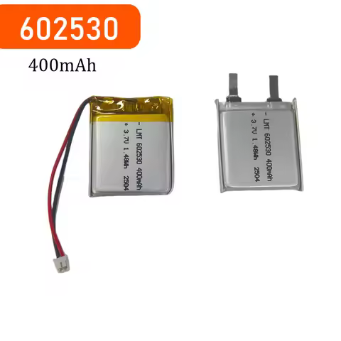 602530 with Lead Wires 400mAh Rechargeable Lithium Polymer Battery for Sports Bracelet LED Emergency