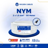 Kabel NYM 2x1.5 mm2 50 Meter Putih - Kabel Listrik Tembaga Wilson Cables