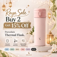 [RAYA SALE] SWANZ One Touch Plus M 700ml - Vacuum Insulated Ceramic Coffee Tumbler Cup,Thermal Flask