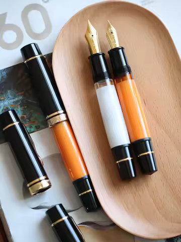 Majohn P139 Piston Resin Fountain Pen #6, #8 EF/F/M Nib, All Brass Piston System Large Capacity Ink 