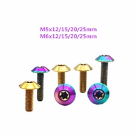 Titanium bolt M5 M6x12 15 20 25mm motocicleta bicicleta fixadore Motorcycle shell trim exhaust/windshield screws Shell decoration modification screws plum blossom head