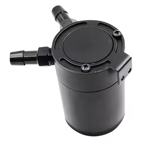 2 Port Oil Catch Tank Kit Universal Compact Baffled 2-Port Aluminum Oil Catch Reservoir Can Tank Uni