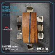 Meja makan kayu balak / dining table wood slab